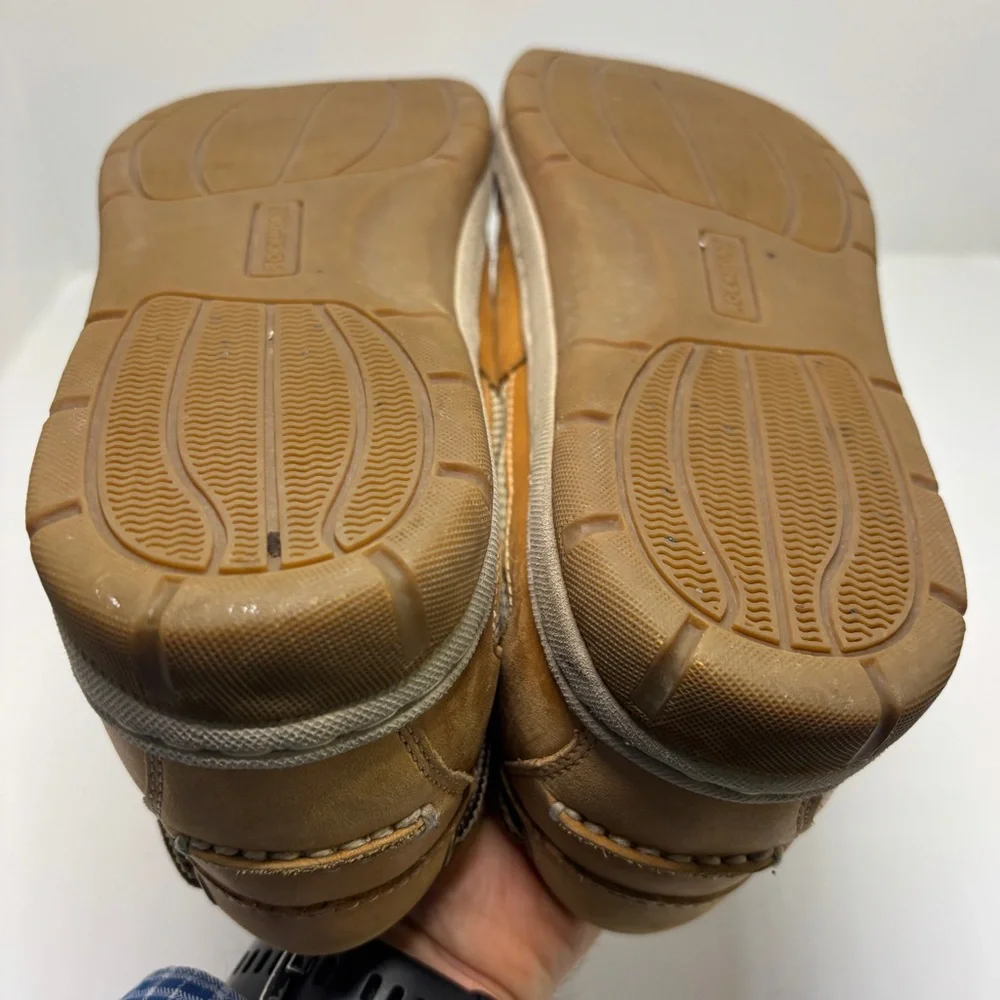 Rockport Leather Boat Shoes Men’s 11.5 Tan Brown Lace-Up Casual Comfort Shoes